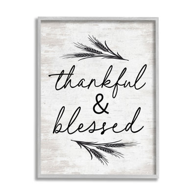 " Thankful & Blessed Rustic " by Lettered And Lined