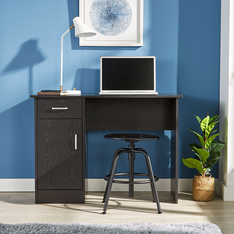 Stefanski 1 Drawer Computer Storage Cupboard Desk, Black