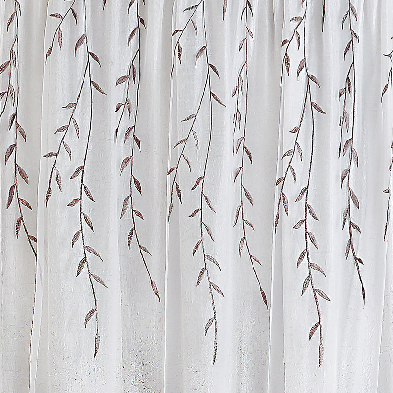 Hadlee Semi Sheer Curtain Single Panel, White, 42" x 84"