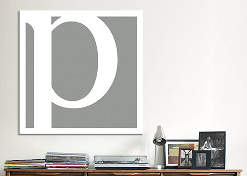 « the type »-impression sans cadre sur papier, H 18 po x l 18 po x P 1,5 po, P