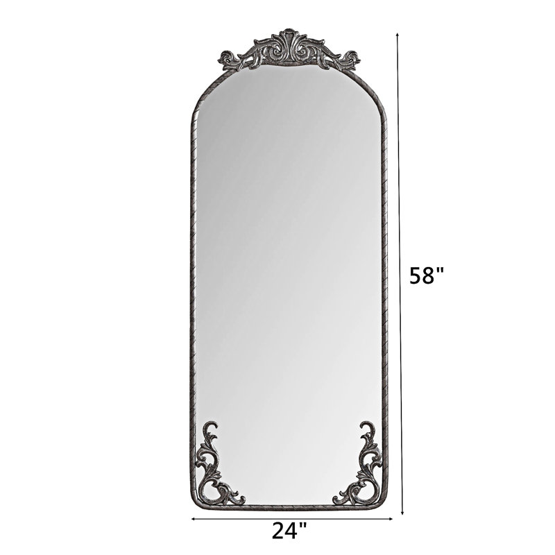 Full Body Mirror Wall Mounted Mirror, Antique Silver