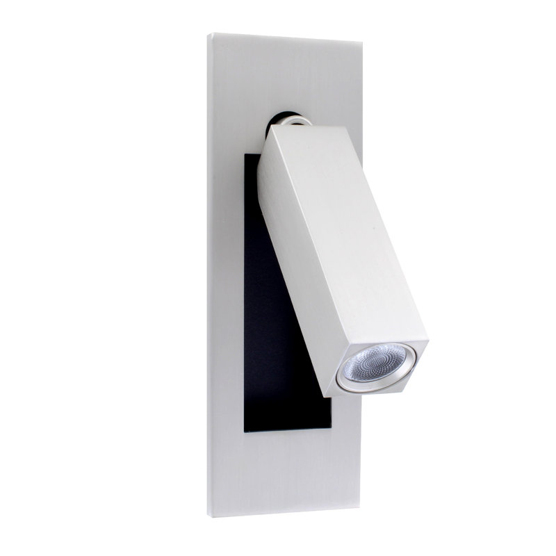 Integrated LED Reading Sconce with Adjustable Head, Silver