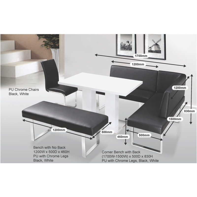 Havilland Upholstered Bench, Black