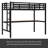 Metal Loft Bed With Power Outlet And LED Lighted, Space-Saving, Noise Reduced, Black-1081310967