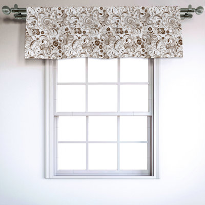 Sateen Floral Ruffled Window Valance