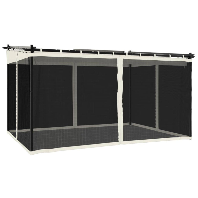 Cedriana Aluminum Soft-top Gazebo, Cream, 230cm H x 396cm W x 297cm D