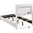 Twin Led Panel Bed Of White High Gloss With Slat Detailing And Four Support Pillars For Bedroom Decor, 48.5 Inches Featuring Gloss, Lighting, Stable Braces Aesthetics, 42.75 Wide-1118209486