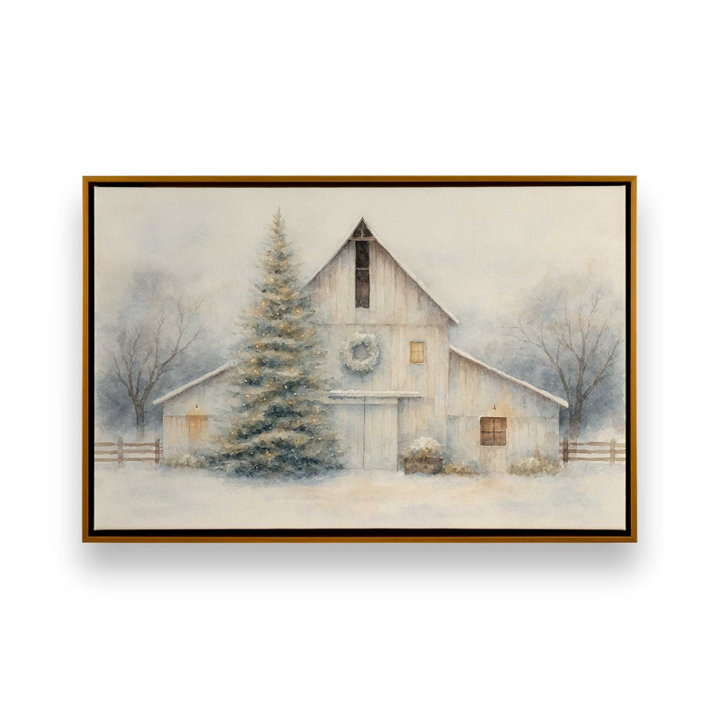Impression sur toile Barnlight Noel, Or poli, H 8,75 po x l 12,75 po