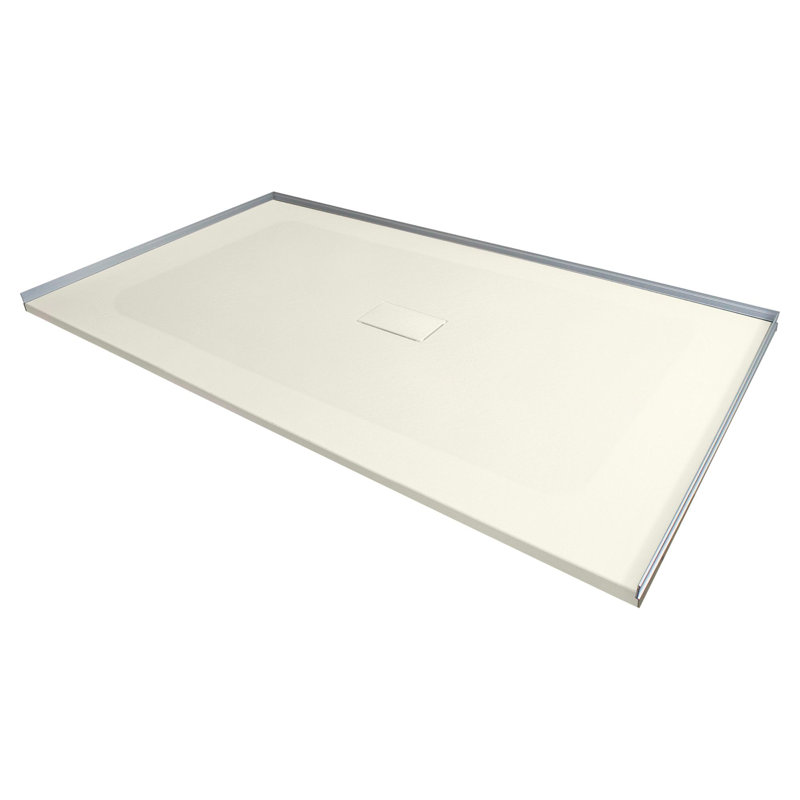 Base de douche avec seuil central 63 po x 40 po Transolor Trimslate, Camée