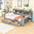 Wooden Daybed with Study Desk and Storage Shelves-764976573