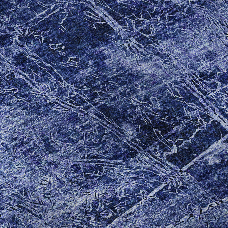 Tapis bleu marine Cerrito AMF559 lavable à la machine de qualité supérieure, Rectangulaire 3 pi x 5 pi