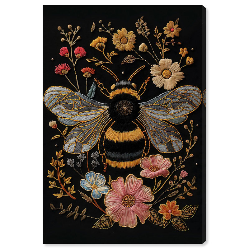 «Honeyed Herald I», toile rétro par botanique, H 30 po x l 20 po, Toile tendue avec châssis