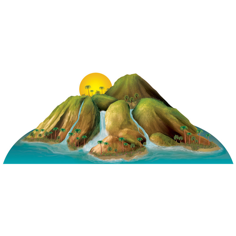 Luau Island Stand-Up - 28 po x 6 pi - paquet de 1
