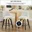 Chaises de comptoir pivotantes, tissu de lin moderne avec dossier capitonné, tabourets de bar élégants, ensemble de 2 pour bar, îlot de cuisine, salle à manger, blanc-39322802