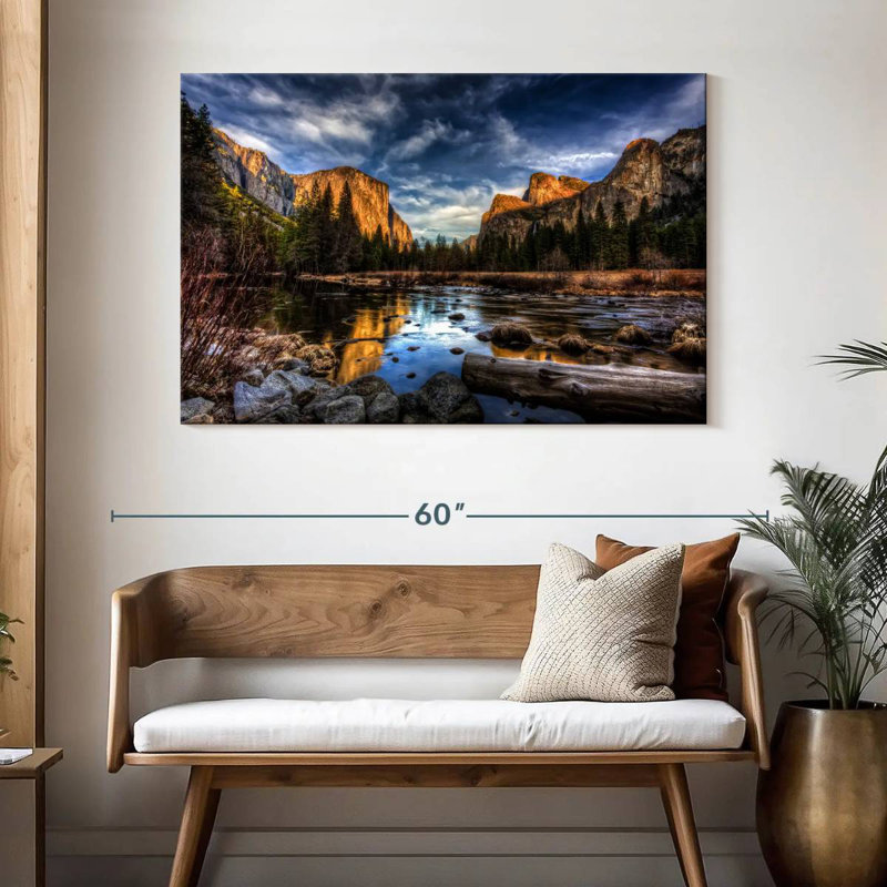 Vallée de Yosemite au coucher du soleil, H 32 po x l 48 po