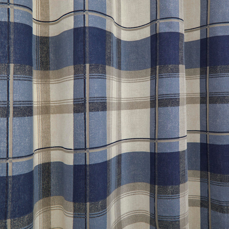 Cotton Semi Sheer Curtain Pair, Width 168 x Drop 229 cm, Navy