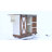 55.5-Inch Farmhouse Kitchen Island with Drop Leaf, Power Outlet, Barn Door, and Rolling Wheels for Flexible Storage and Workspace.-2043804371
