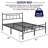 14''Queen Bed Frame With Headboard,  Metal Platform Bed With Heavy Duty Strong Support Slats, No Box Spring Needed And Easy Assembly, Black-1113041439