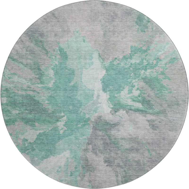 Premium Machine Washable Marasco AMF1632 Modern Rug, Round 8'