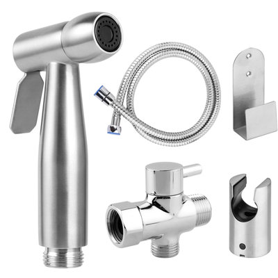Bathroom Bidet Spray Cleaner System - Handheld, Strong Stainless Steel, Cloth Diaper Toilet Rust- Cleaning Solution