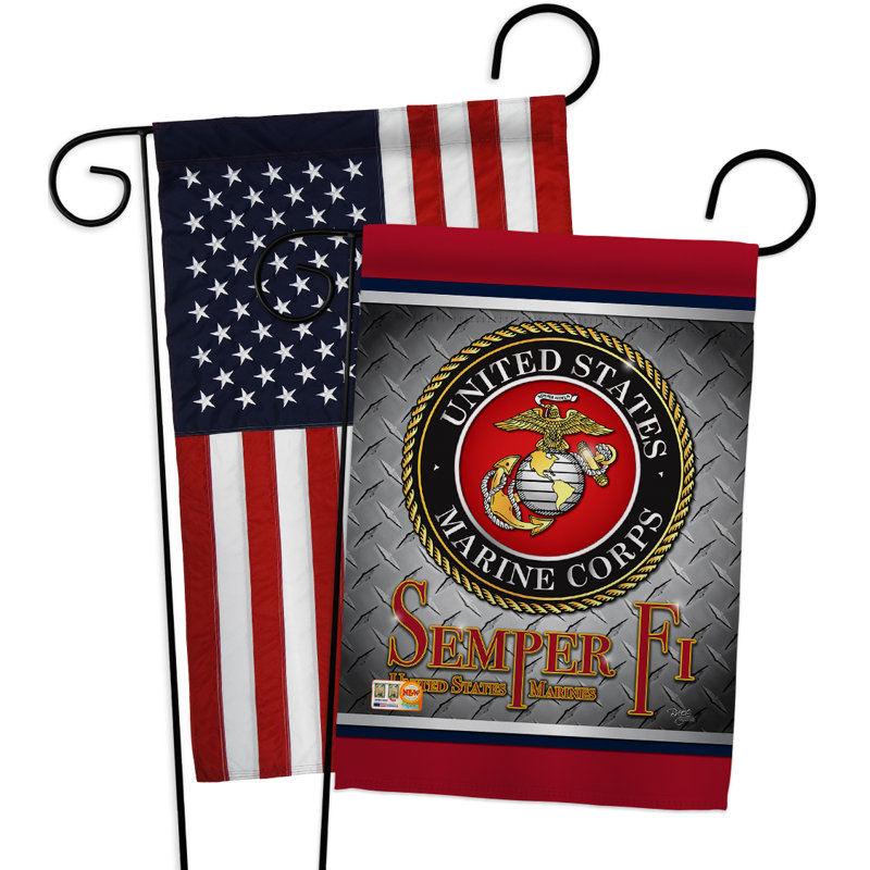 Applique de couleur american coast guard décoratif en polyester à 2 faces de 19 x 13 po. drapeau de jardin, Marines