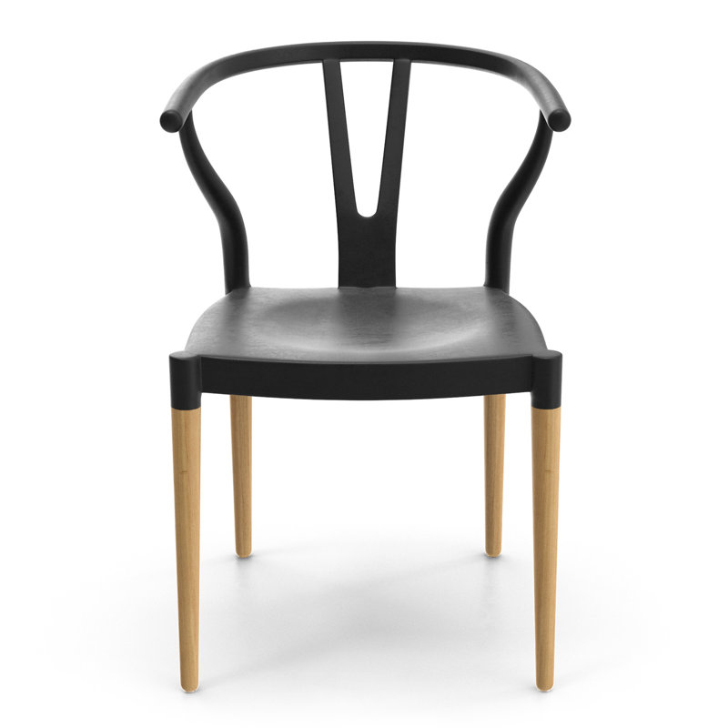 Fauteuil en hêtre 17,5 po Jase, Noir