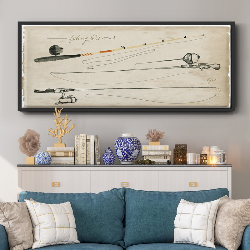 Tackle Box Collection D- Framed Canvas, 20" H x 50" W