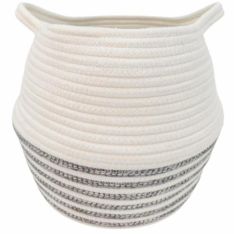 Panier à rayures, H 11 po x l 12 po x P 12 po