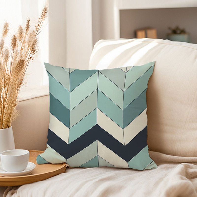 Animals William Morris Birds Damask Pattern I Cottage, 18"H x 18"W, Abstract Chevron Pattern III Retro