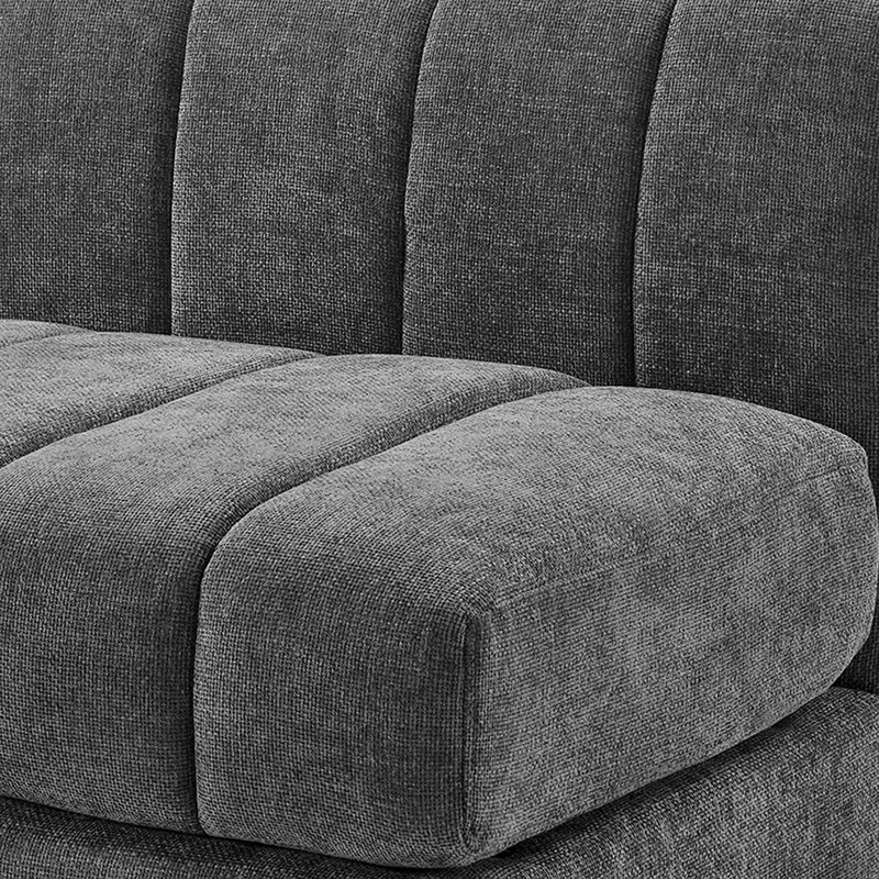 Canapé-lit modulaire en L Chenille, Gris chenille
