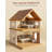 Farmhouse Twin Daybed With Bookcase & Charging Station Corner Bed Frame With Led Lights & 2 Storage Drawers Gray-1194474858