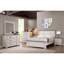 Lit double antique blanc et brun rustique avec structure de soutien
