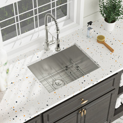Laundry Sink 24", Undermount Laundry Utility Sink Deep Single Bowl 16 Gauge Stainless Steel Laundry Tub Sinks
