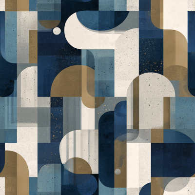 Mid Century Modern Wallpaper Geometric Removable Abstract Wall Double Roll
