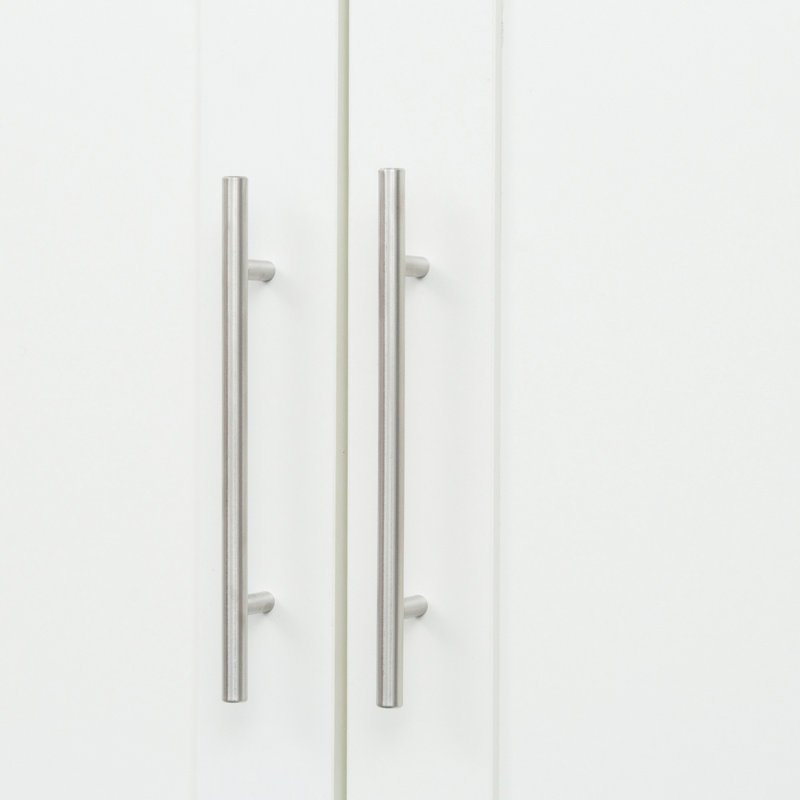 Armoire haute et armoire de cuisine, blanc - 2 portes, tiroirs, 5 espaces de rangement, panneau de particules de 15 mm, dossier de 3 m, armoire facile à nettoyer
