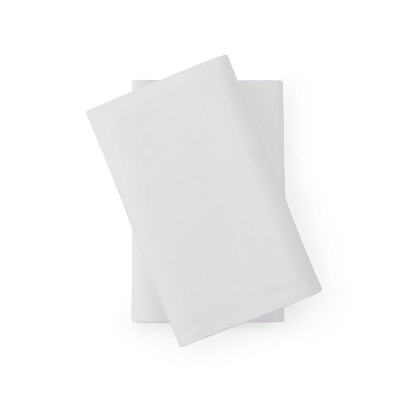 Tommy Hilfiger Hilfiger Essentials Cotton Solid White 2 Piece Standard Pillowcase Set, White