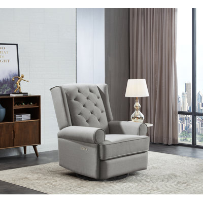 Lelianna Upholstered Swivel Reclining Glider
