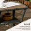 Table basse d'extérieur en rotin PE avec tablette de rangement, table d'appoint d'extérieur en osier tissé à la main