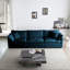 Canapé modulaire en chenille haute bleu avec revêtement confortable réversible et confortable