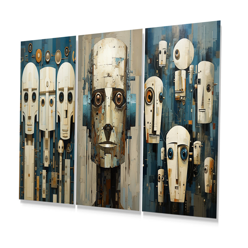 The Art Of Robotics - Robot Metal Wall Art Prints Set Of 3, 32" H x 48" W