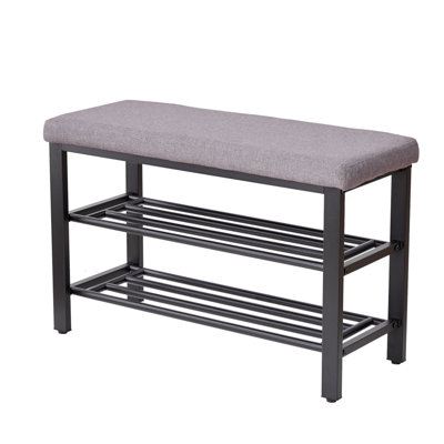 Shoe Bench, Storage Bench, Entryway Bench With Cushion, Shoe Shelf With Seat, Space-Saving, Modern Style, For Living Room, Bedroom, Hallway