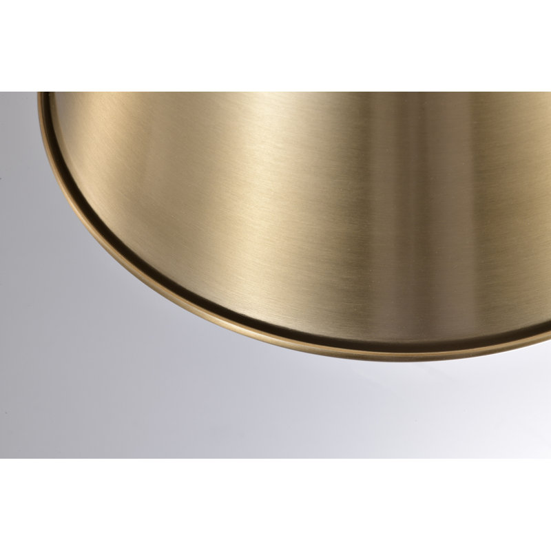 Luminaire suspendu simple à 1 lumière Jahirah, Laiton bruni / or, H 17,13 po x l 11 po x P 11 po