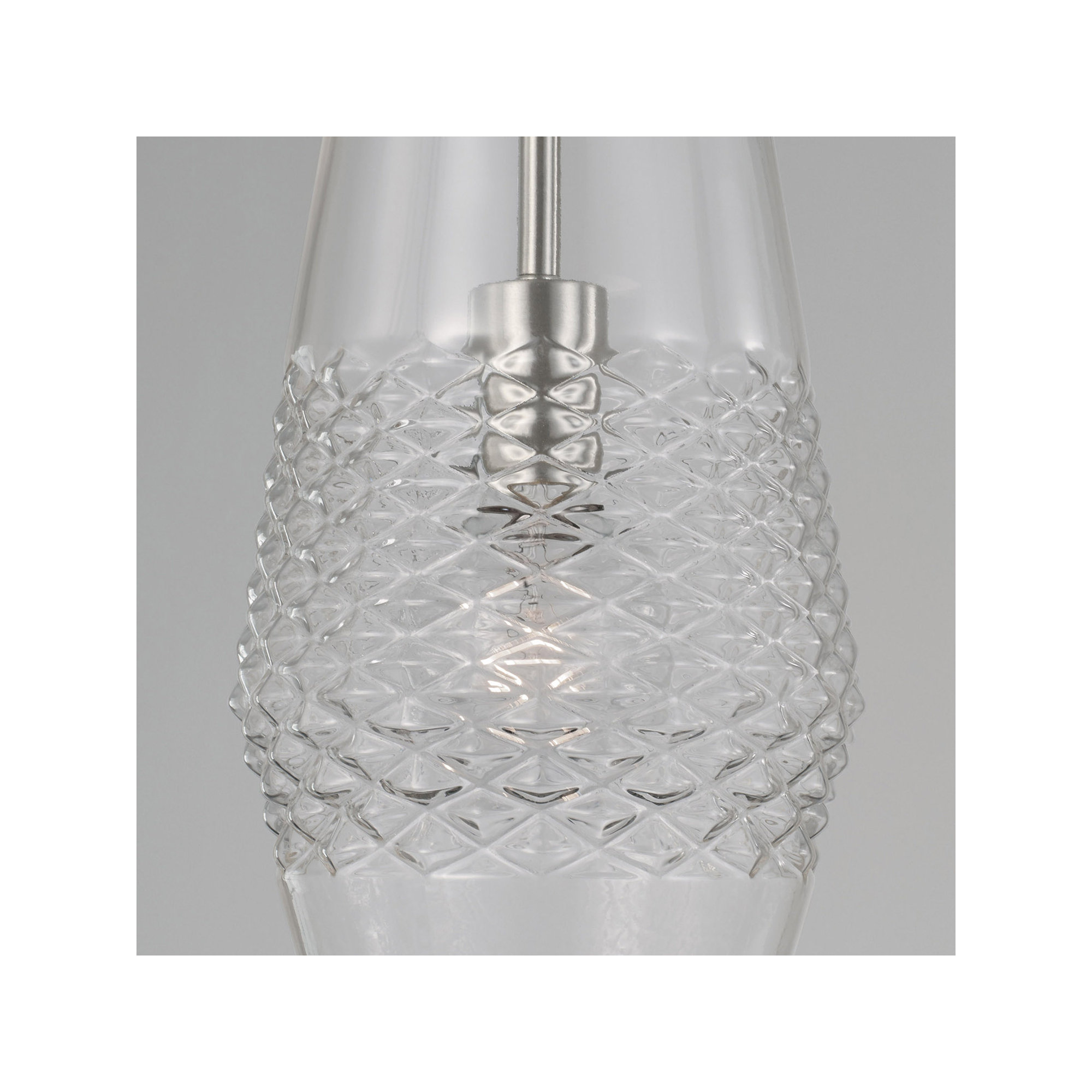 Single Light Glass Dimmable Pendant, Brushed Nickel
