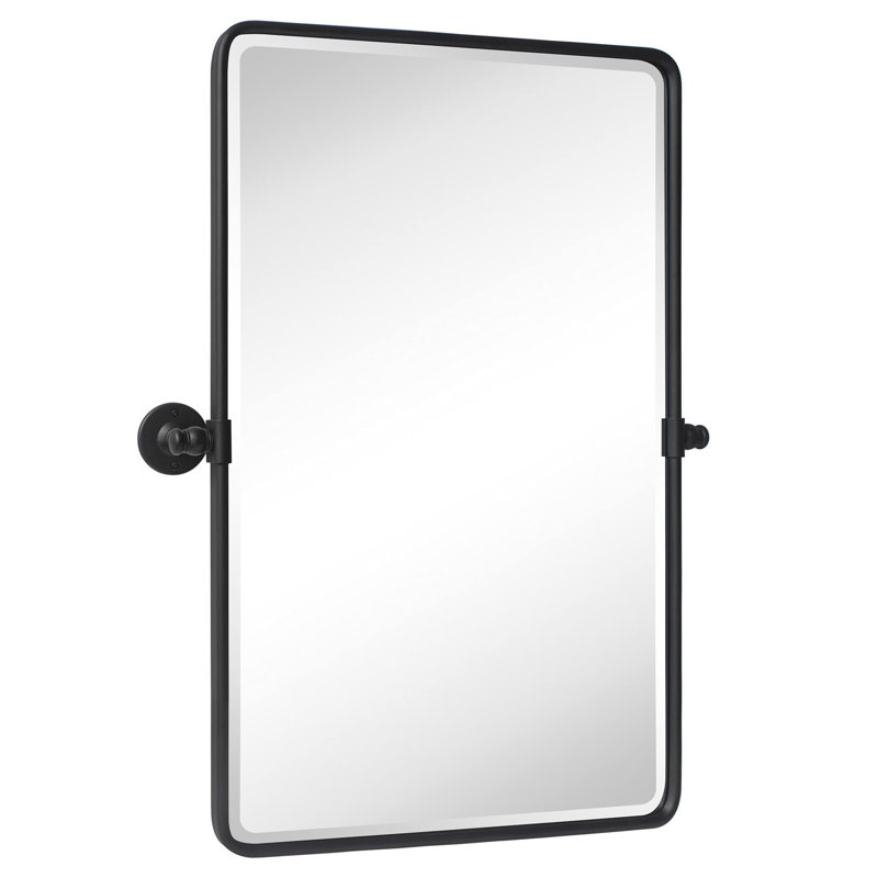 Miroir mural de salle de bain Woodvale, Noir mat, 30 po x 20 po