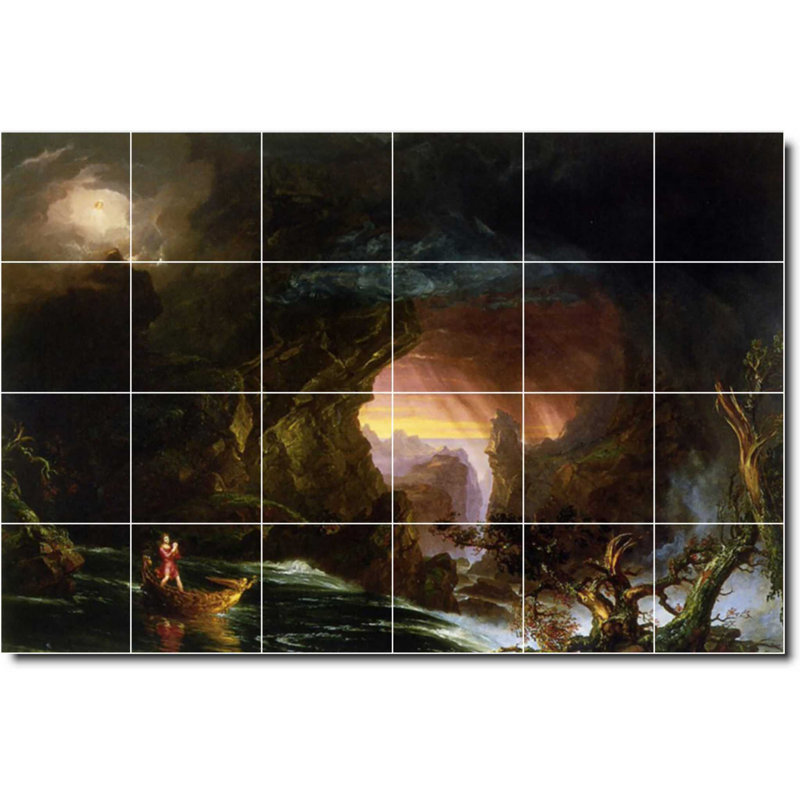 Carreau de céramique décorative 36 po x 24 po 6 po x 6 po, Paysage 01897