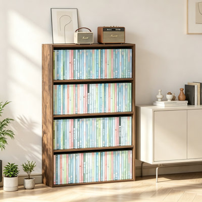 Étagère de rangement pour DVD à 4 niveaux pour CD et jeux vidéo, étagère de rangement autoportante pouvant contenir 160 DVD pour le bureau à domicile