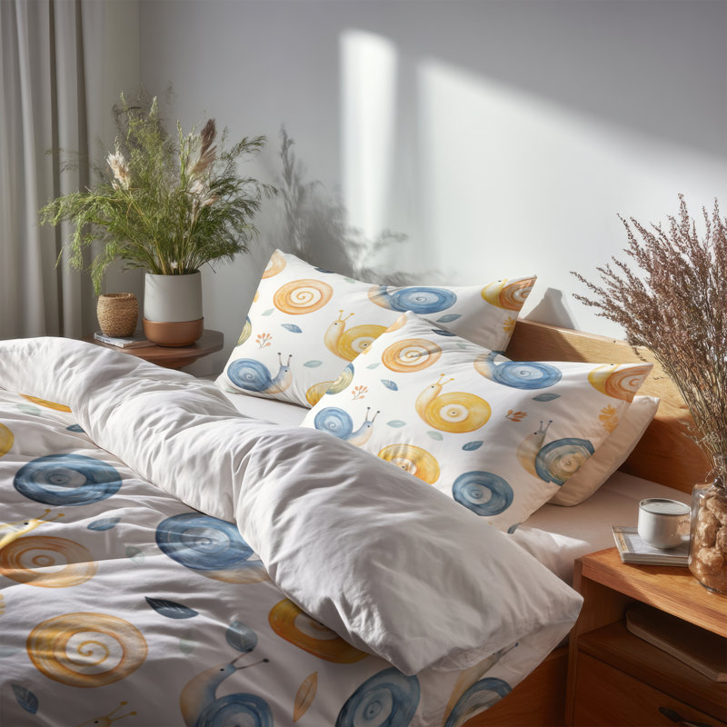 Snail Soft Bedding, Queen Comforter + 3 Additional Pieces