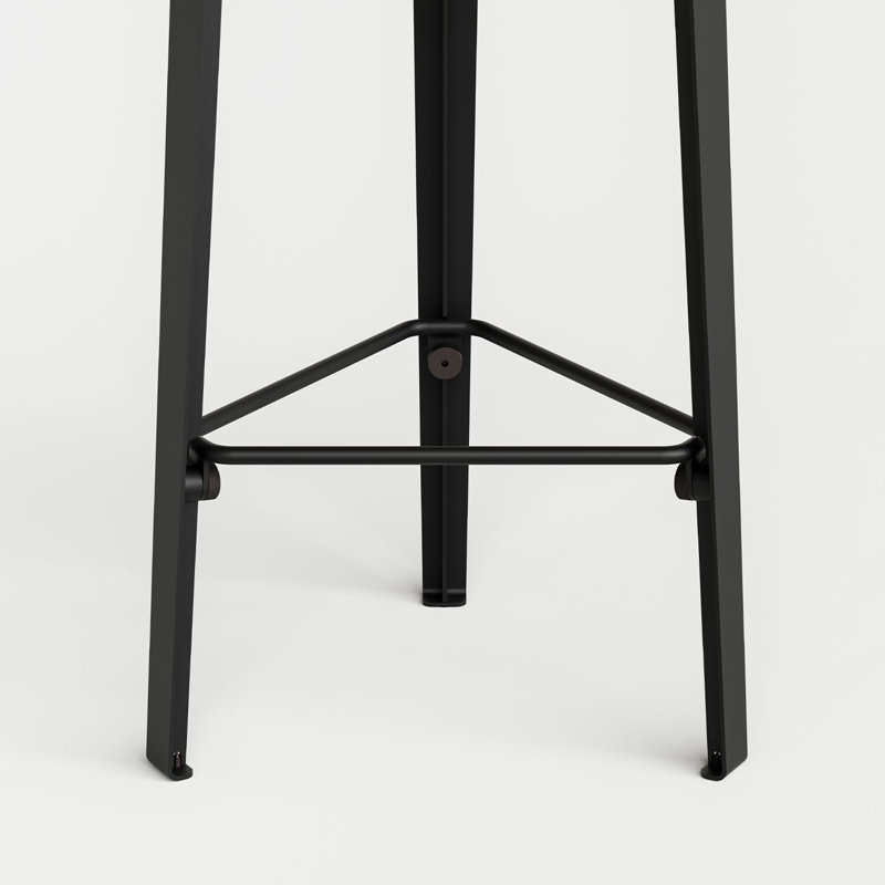Lou Triangle Bar Stool, Graphite Black