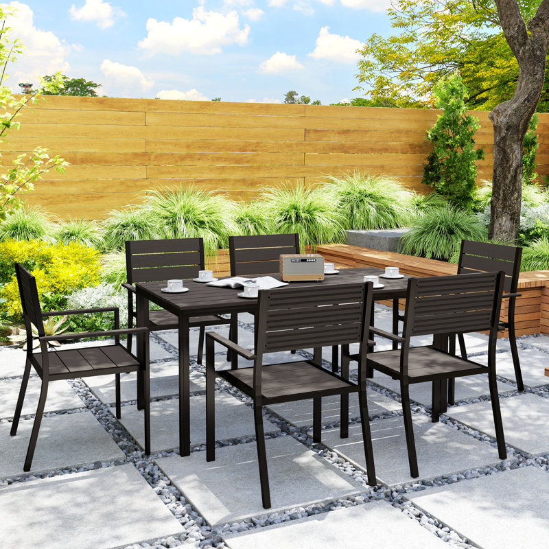 6 - Person Patio Dining Set with Rectangular Table