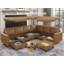 Canapé modulaire en similicuir modulaire pour salon, canapé convertible modulaire en U avec rangement et repose-pieds de 8 places, largeur de 118 pouces-527906901